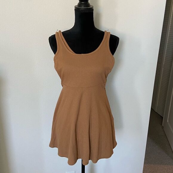 Forever 21 Ribbed Bodycon Dress – Tan / Camel – Size S New without tags - Picture 2 of 5